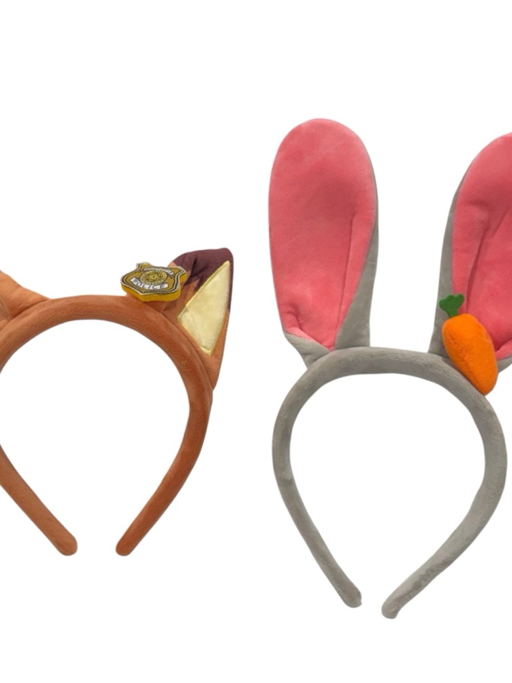 Set Of 2  ZOOTOPIA Judy Hopps & Nick Wilde Ears Headband Disney Parks Authentic